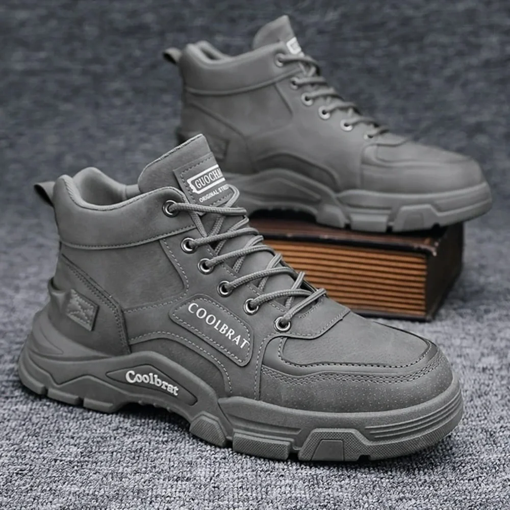 Juosiy Work Boots for Men Lightweight Casual Leather